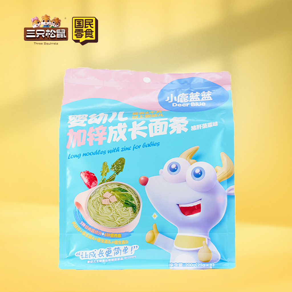 小鹿蓝蓝-加锌成长面条猪肝菠菜味200g