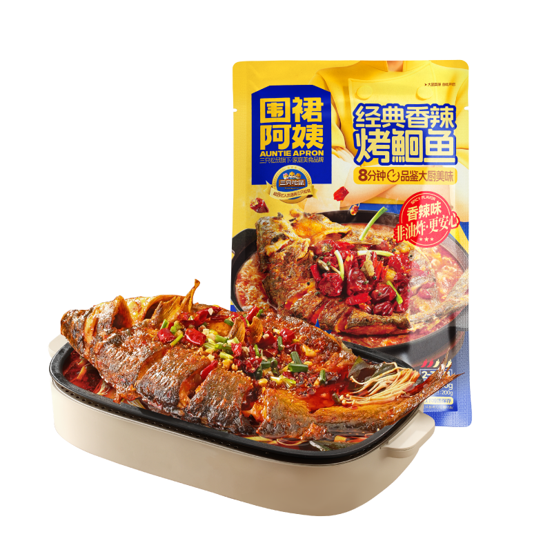 围裙阿姨_烤鱼/香辣味/650g（冷冻）