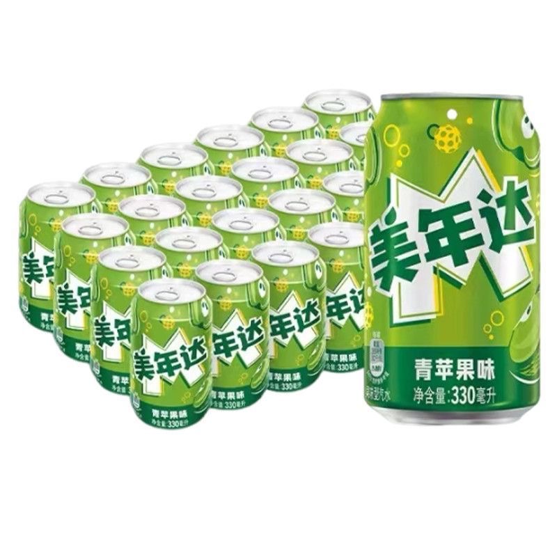 美年达青苹果味汽水拉罐330ml