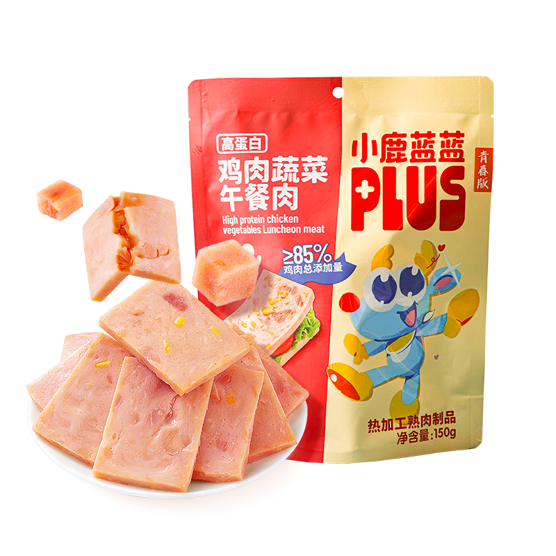 小鹿蓝蓝-高蛋白鸡肉蔬菜午餐肉150g