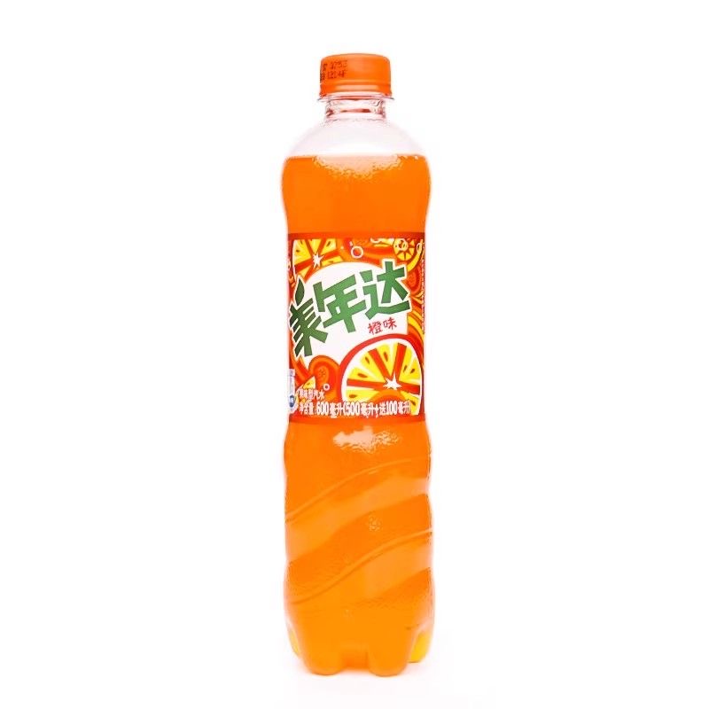 美年达橙味汽水600ml