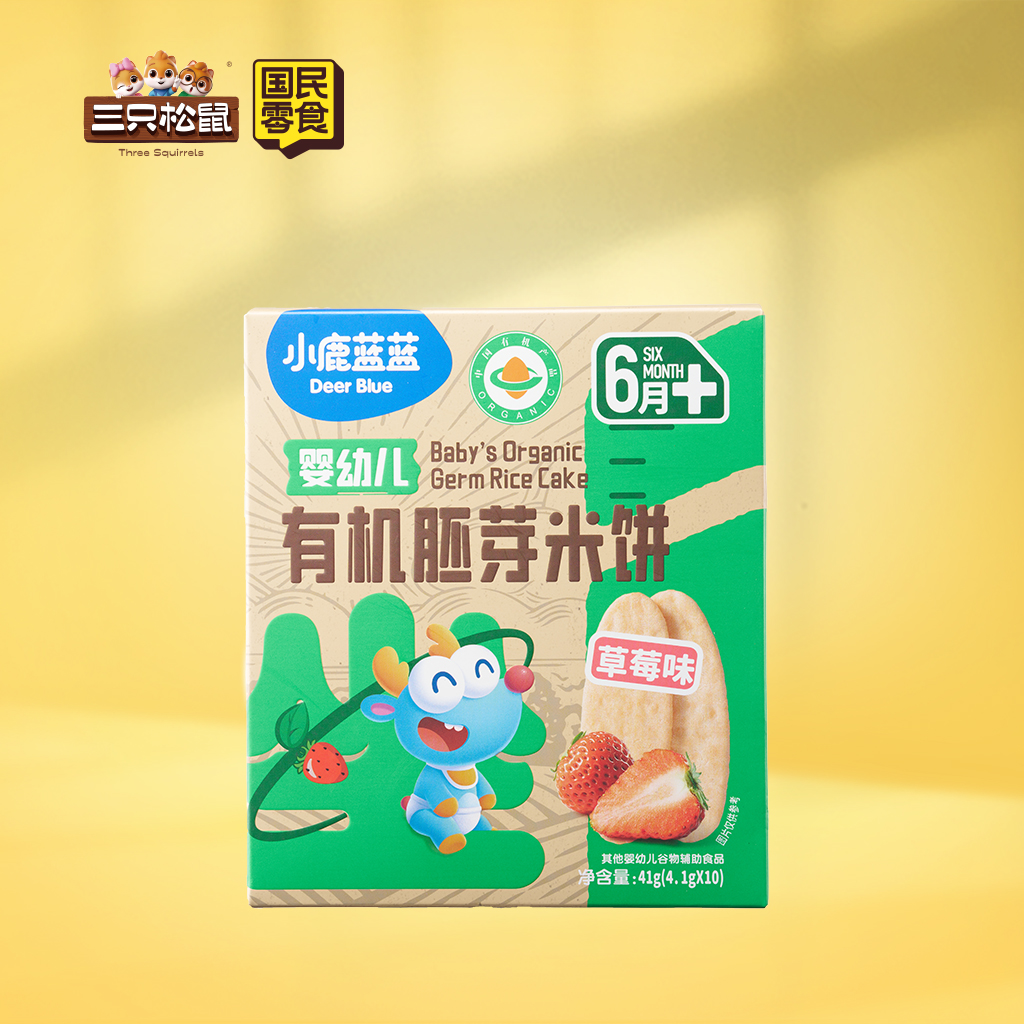 小鹿蓝蓝-婴幼儿有机胚芽米饼草莓味41g