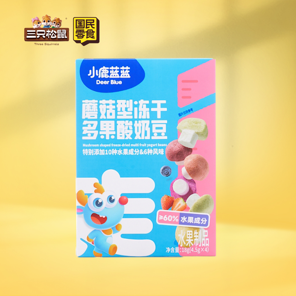 小鹿蓝蓝-蘑菇型冻干多果酸奶豆18g