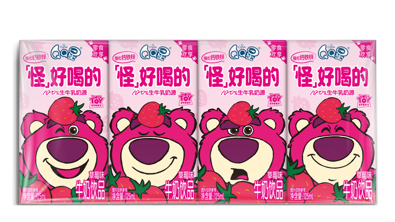 伊利QQ星牛奶饮品草莓味125ml*4