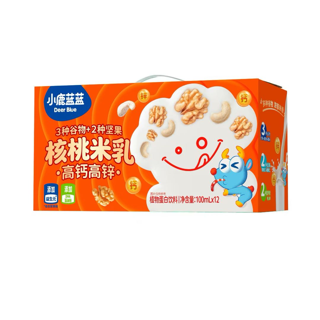 小鹿蓝蓝-核桃米乳100ml*12新年装