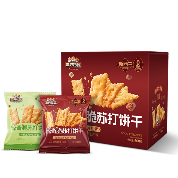 惊奇脆苏打饼干/（芥末鳕鱼味+安格斯照烧牛肉味）600g