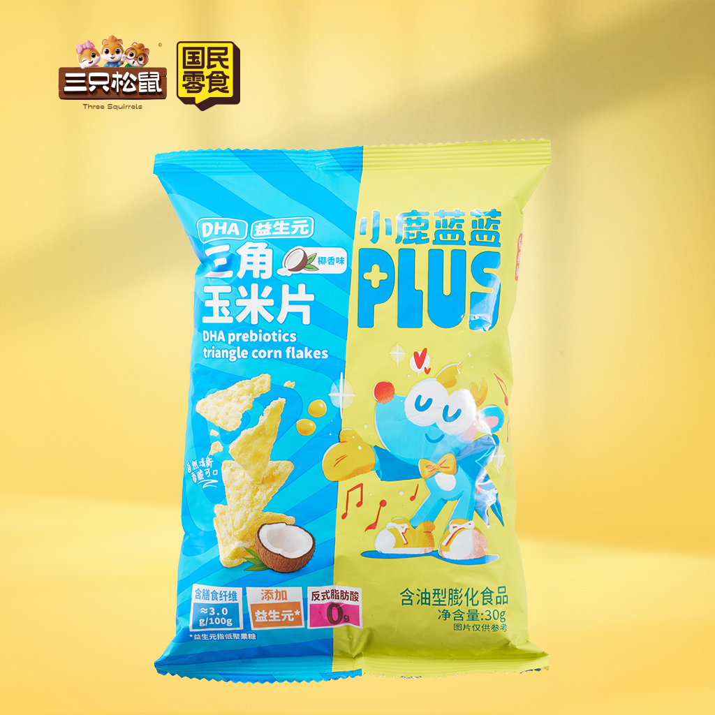 小鹿蓝蓝-DHA益生元三角玉米片椰香味30g
