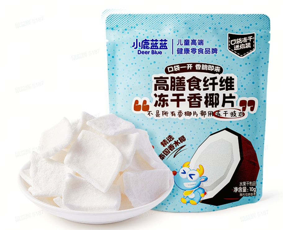 小鹿蓝蓝-高膳食纤维冻干香椰片原味10g