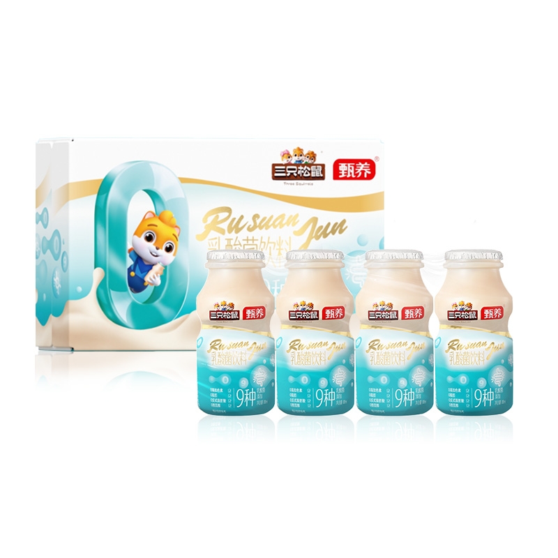 新三只松鼠乳酸菌原味100g*4瓶