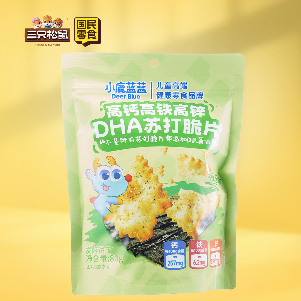 小鹿蓝蓝-高钙高铁高锌DHA苏打脆片海苔味80g
