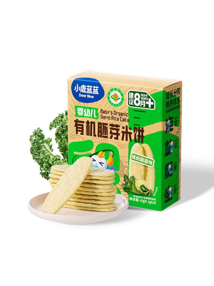 小鹿蓝蓝-婴幼儿有机胚芽米饼缤纷蔬菜味41g