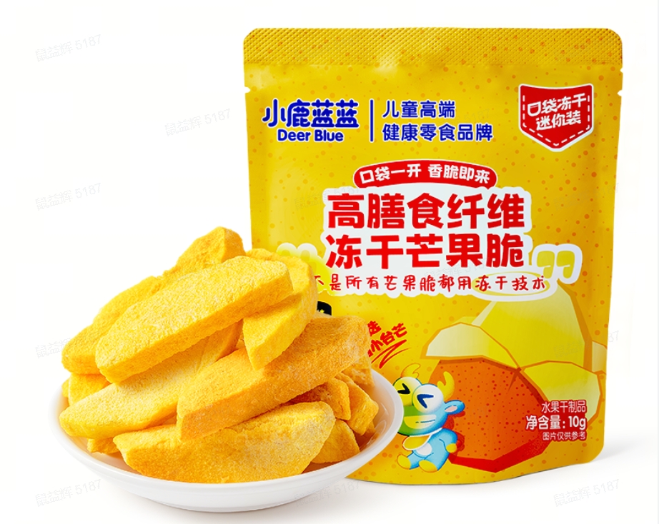 小鹿蓝蓝-高膳食纤维冻干芒果脆原味10g
