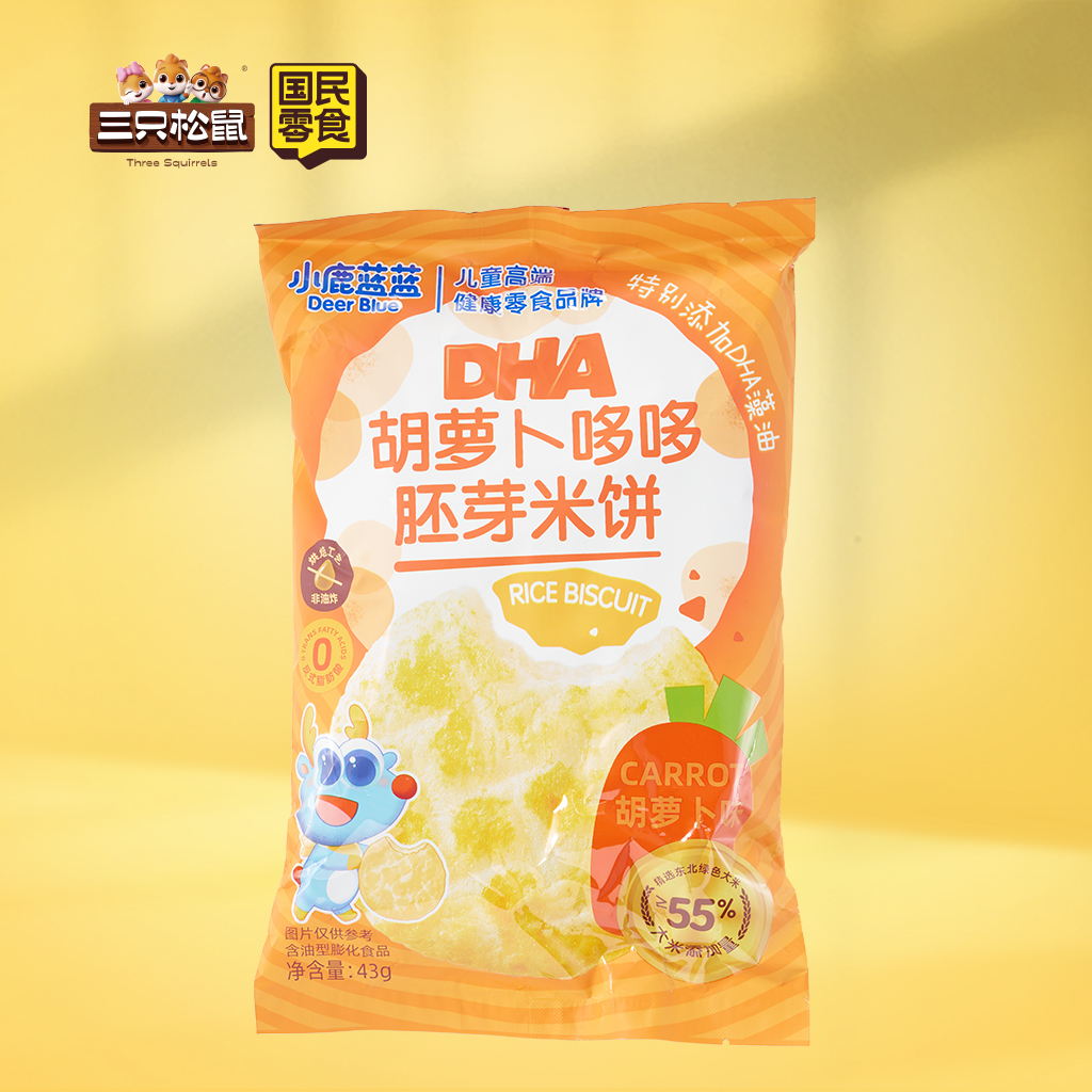小鹿蓝蓝-DHA胡萝卜哆哆胚芽米饼43g