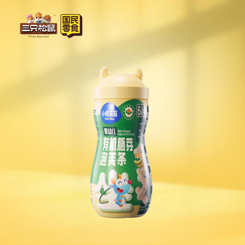 小鹿蓝蓝-婴幼儿有机胚芽泡芙条香蕉味32g