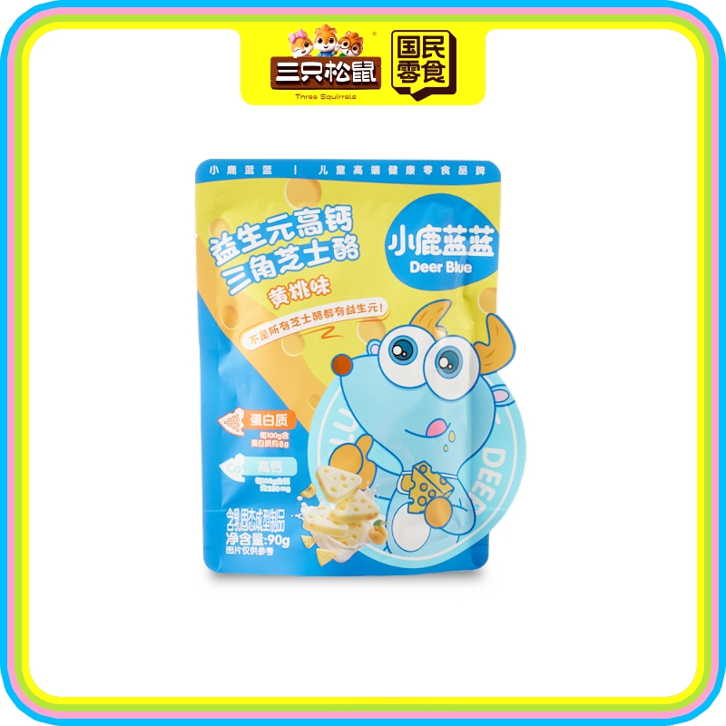 小鹿蓝蓝-益生元高钙三角芝士酪黄桃味90g