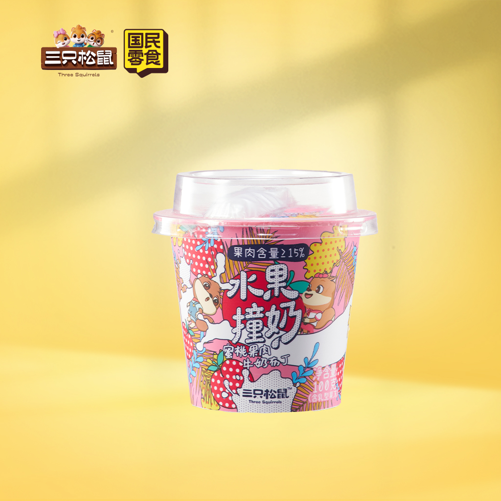 水果撞奶布丁蜜桃果肉100g