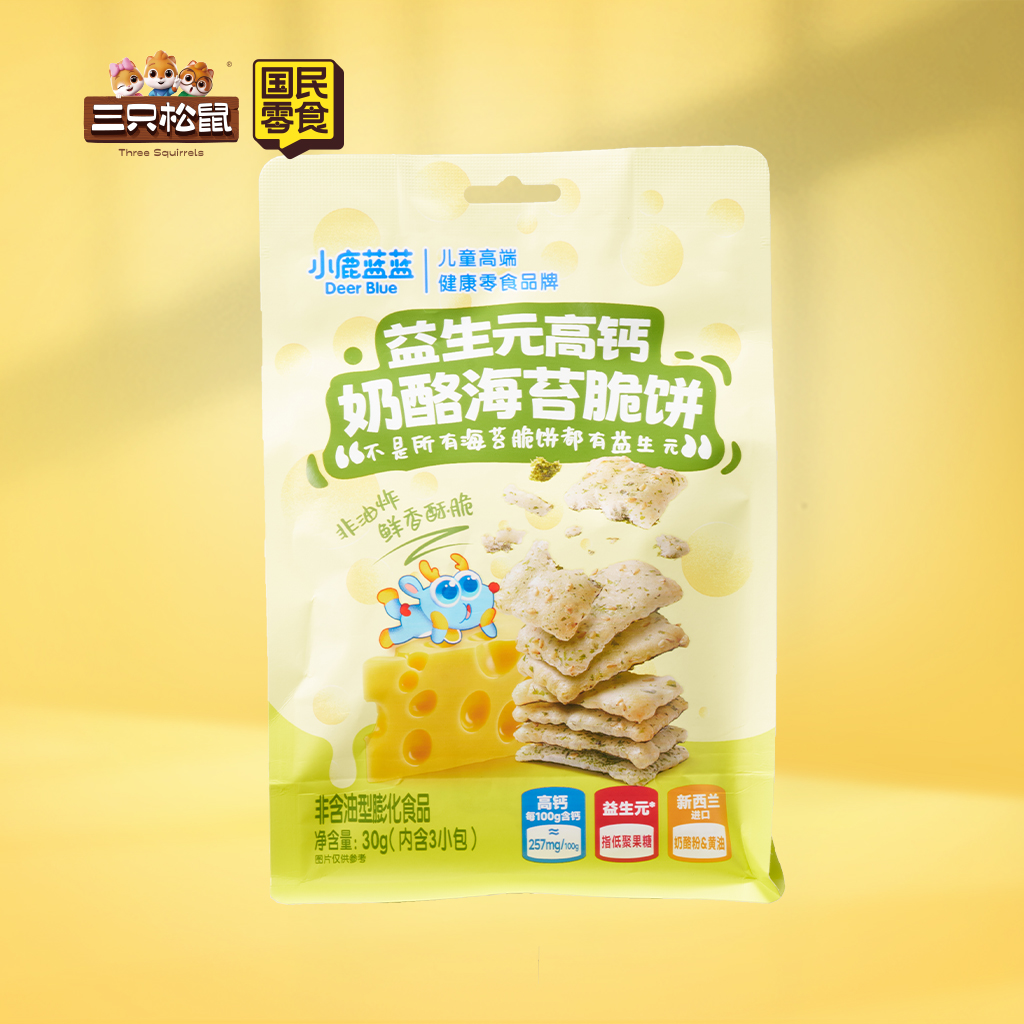 小鹿蓝蓝-益生元高钙奶酪海苔脆饼30g