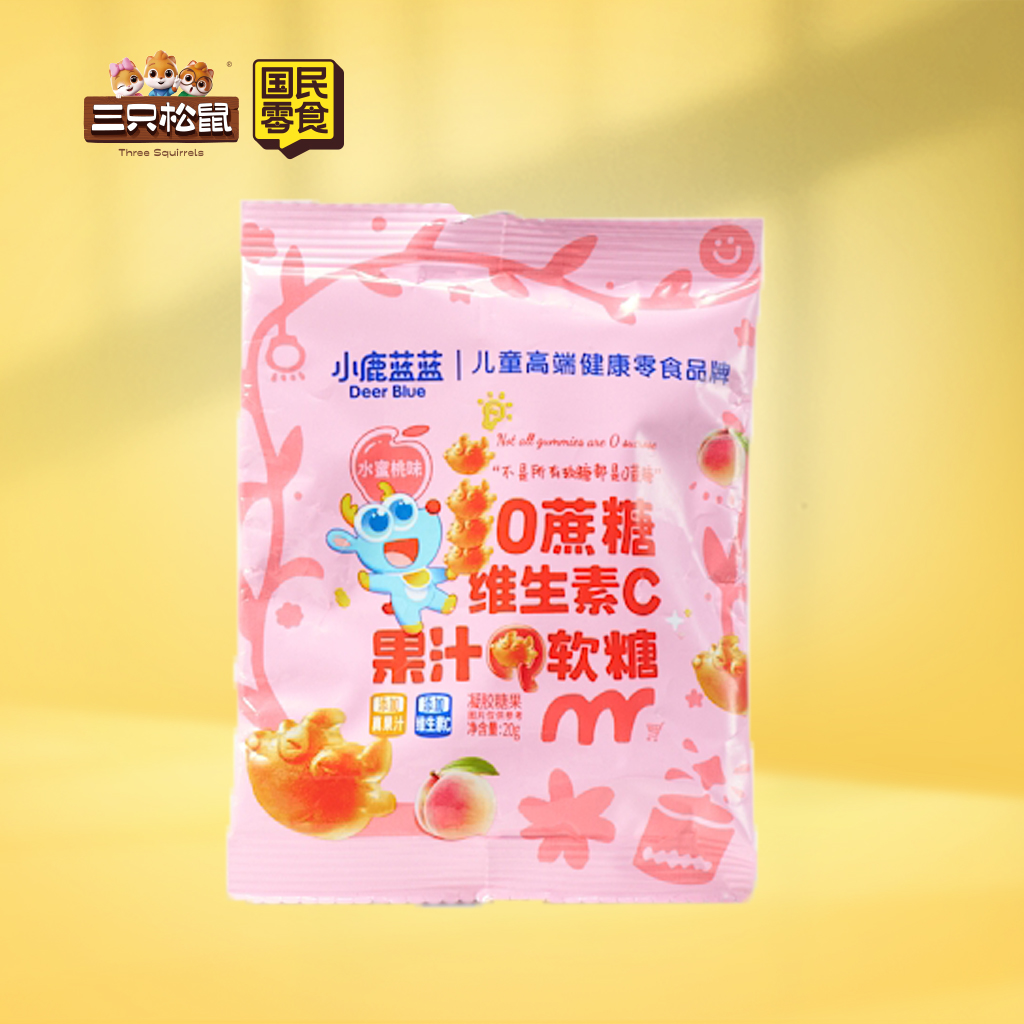 小鹿蓝蓝-0蔗糖维生素C果汁软糖水蜜桃味20g