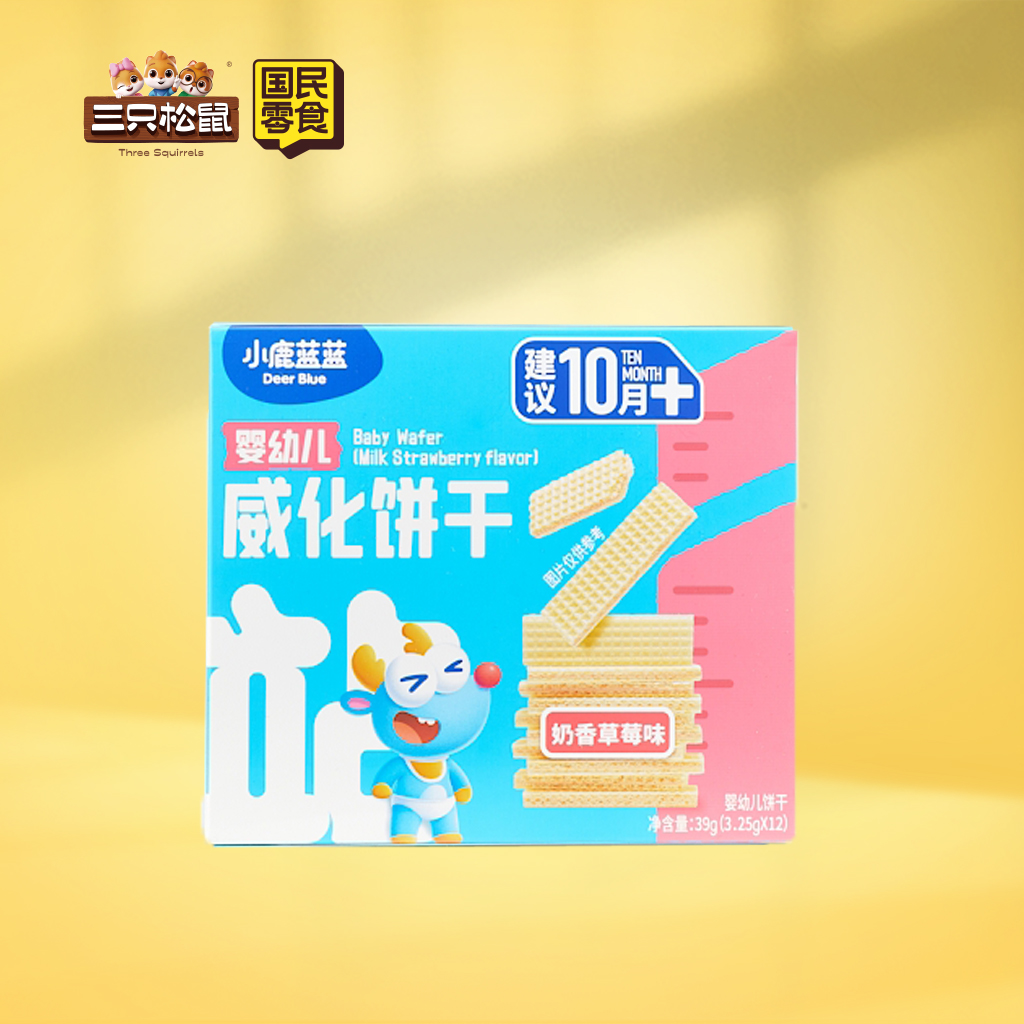 小鹿蓝蓝-婴幼儿威化饼干奶香草莓味39g