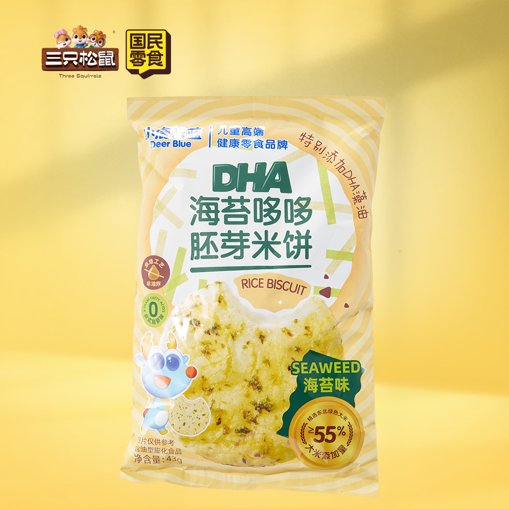小鹿蓝蓝-DHA海苔哆哆胚芽米饼43g